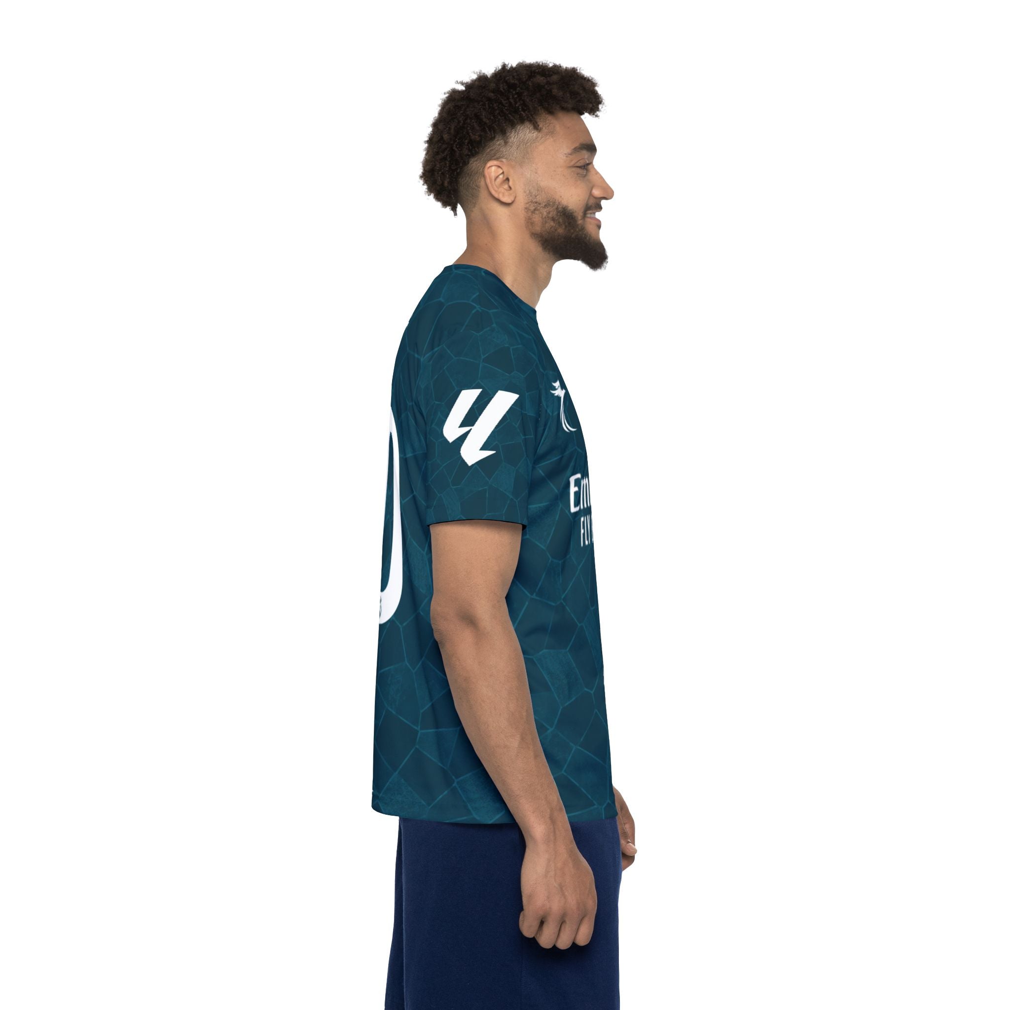 Men's Soccer Jersey – Teal All-Over Print "10 MBAPPÉ" Replica
