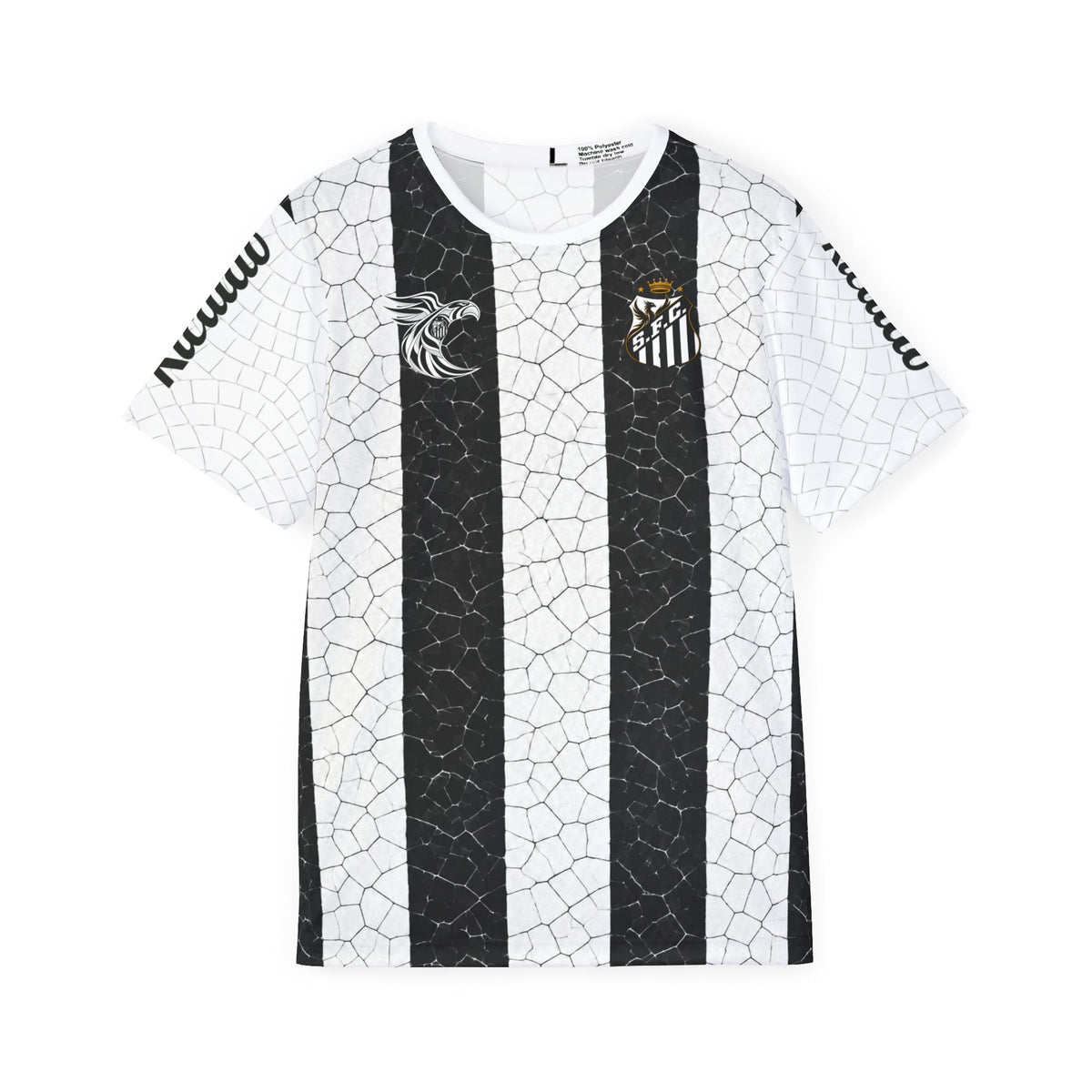 Neymar Jr. #10 Black & White Striped Soccer Jersey