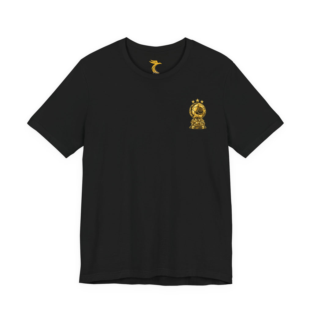 Alexia Putellas #11 Ballon d'Or gold football jersey-style T-shirt in black