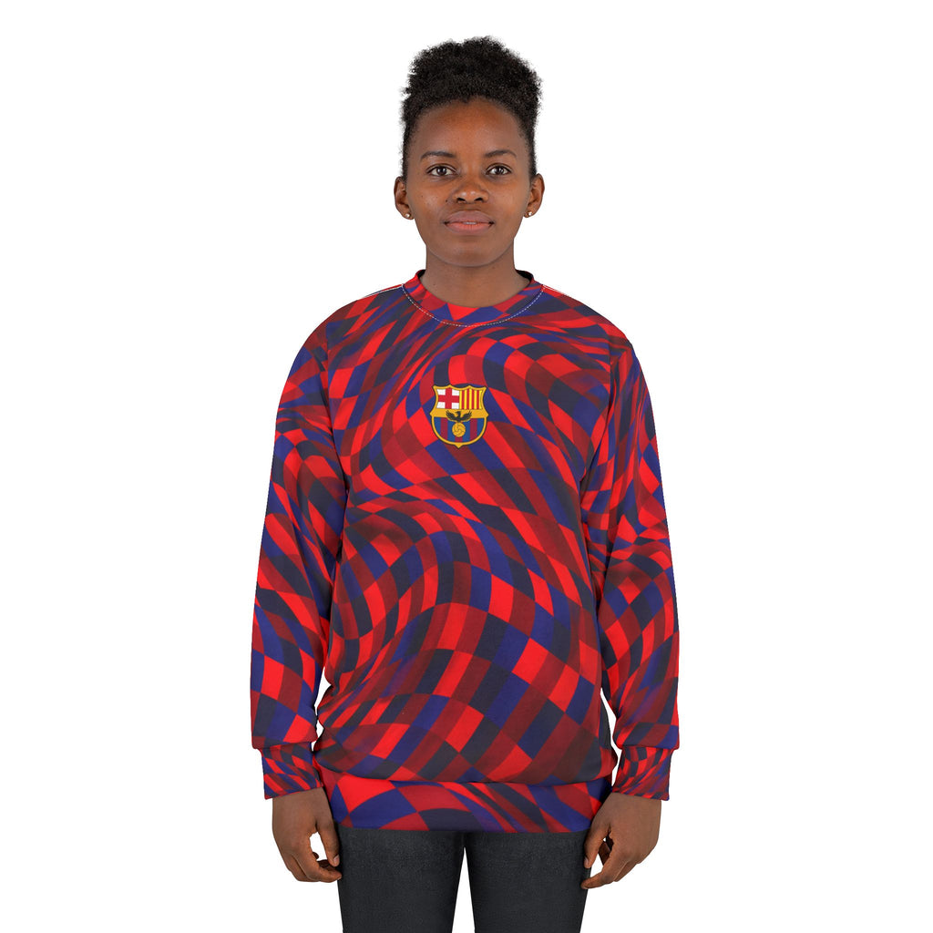 Abstract Red & Blue Soccer Jersey Sweatshirt — Custom Number '11' Back