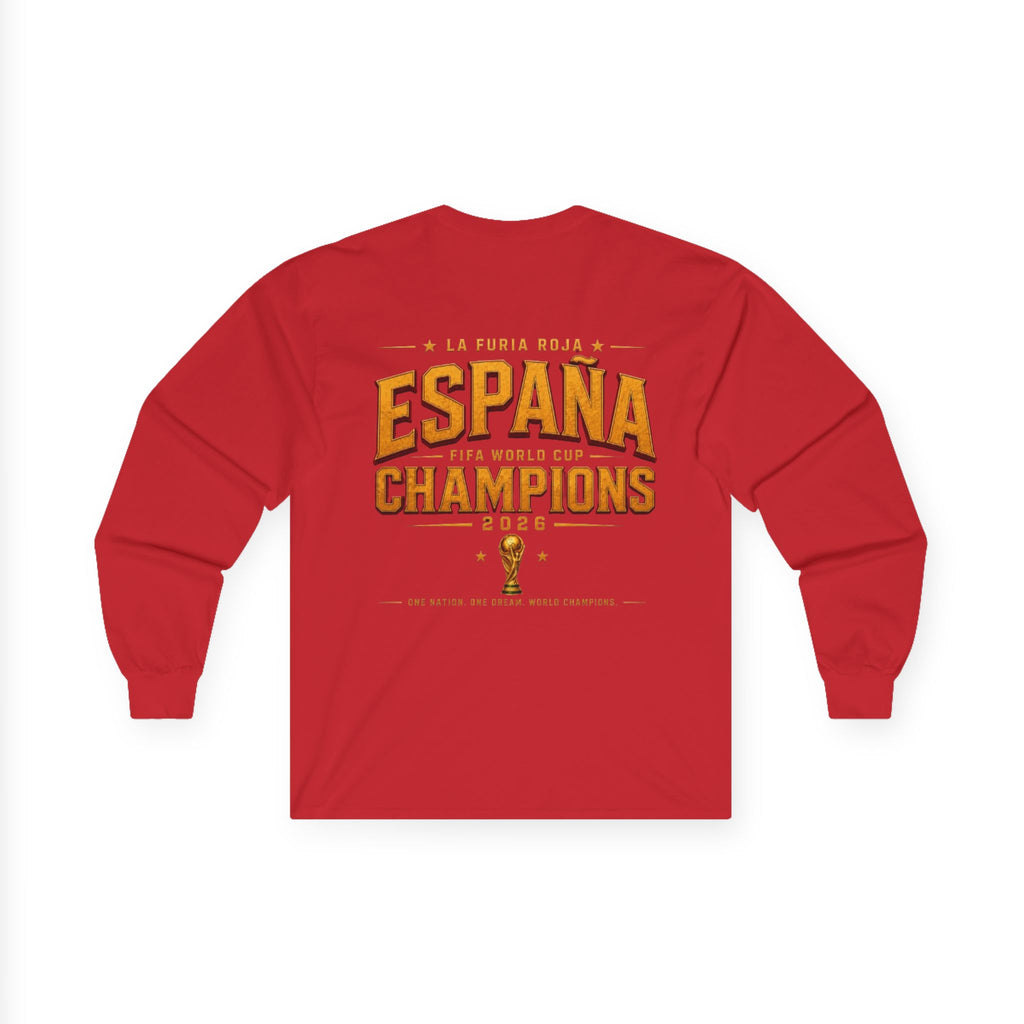 España Champions Long Sleeve Tee — La Furia Roja 2026 World Cup Winner Shirt