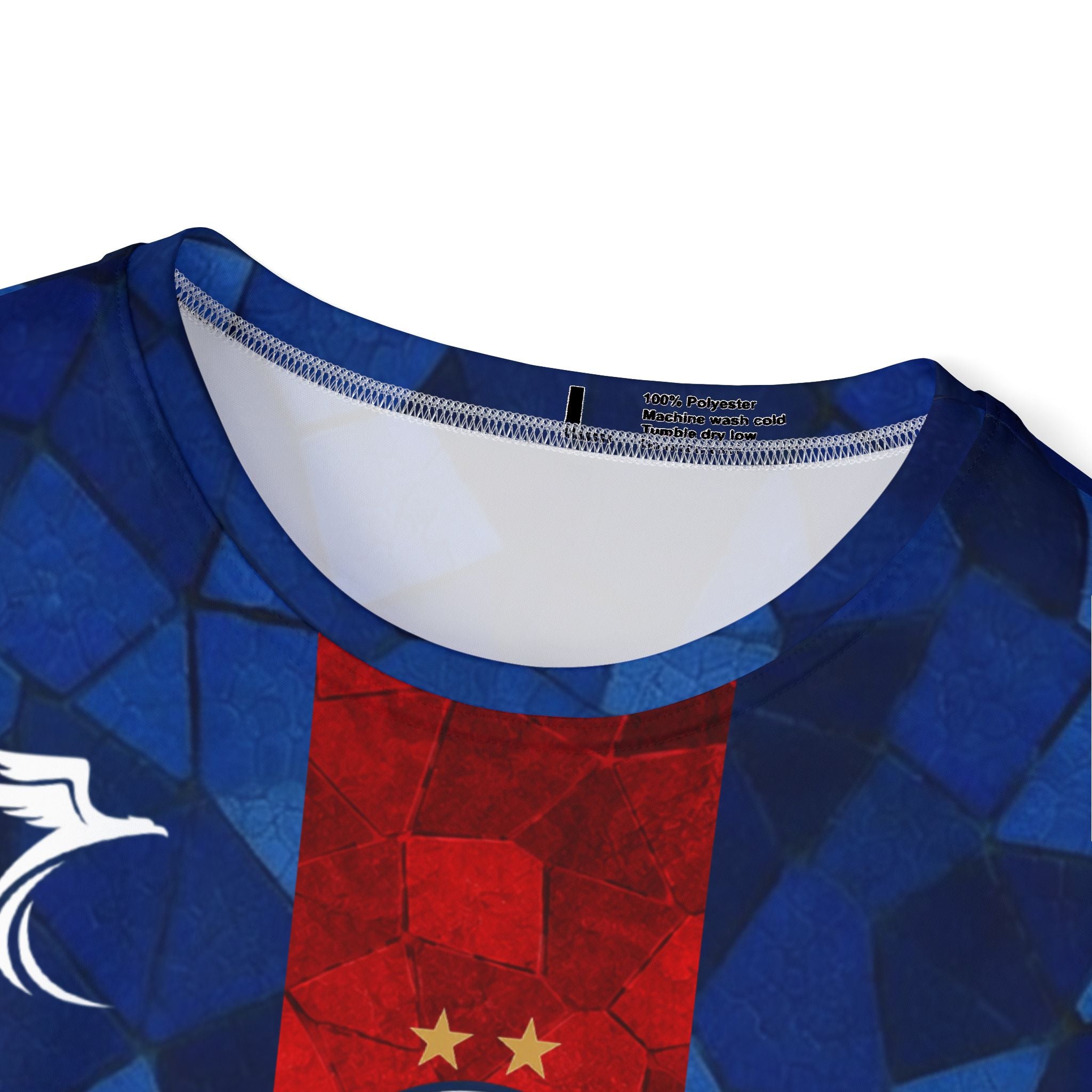 PSG Kvaratskhelia #7 Men’s Soccer Jersey — Qatar Airways Blue Red Kit