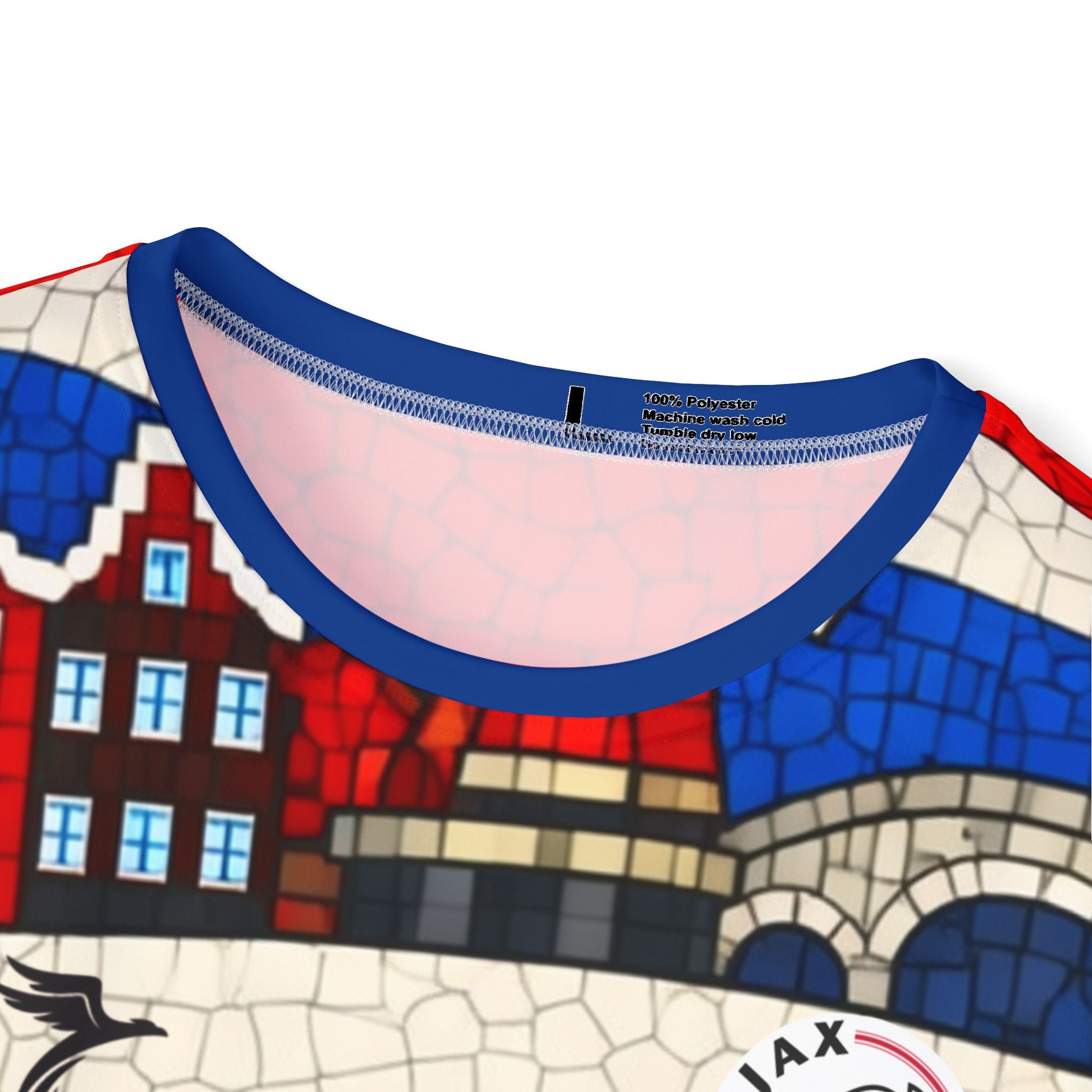 Dutch Canal Mosaic Men's Sports Jersey — Red White Blue Netherlands Design