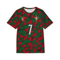 Portugal Mosaic Football Jersey — Ronaldo #7 Soccer Shirt