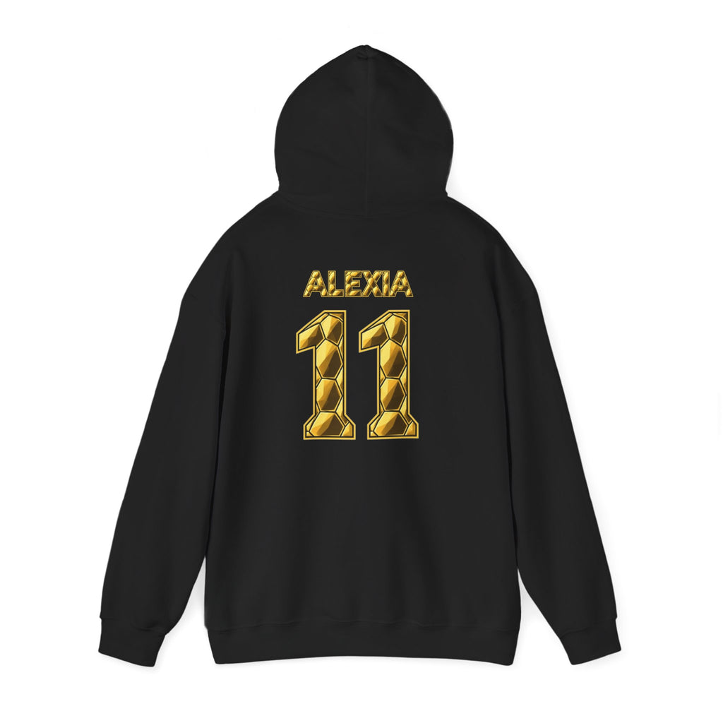 Alexia Putellas #11 Ballon d'Or hoodie in black and gold
