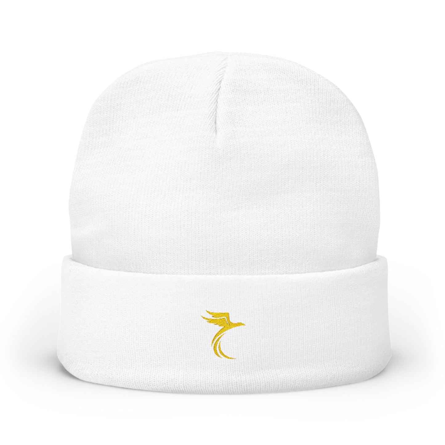 Embroidered Gold Seahorse Knit Beanie
