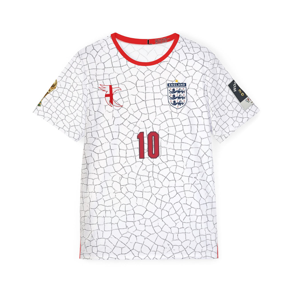 England Soccer Jersey - Bellingham #10 White Mosaic Men's Sports Shirt