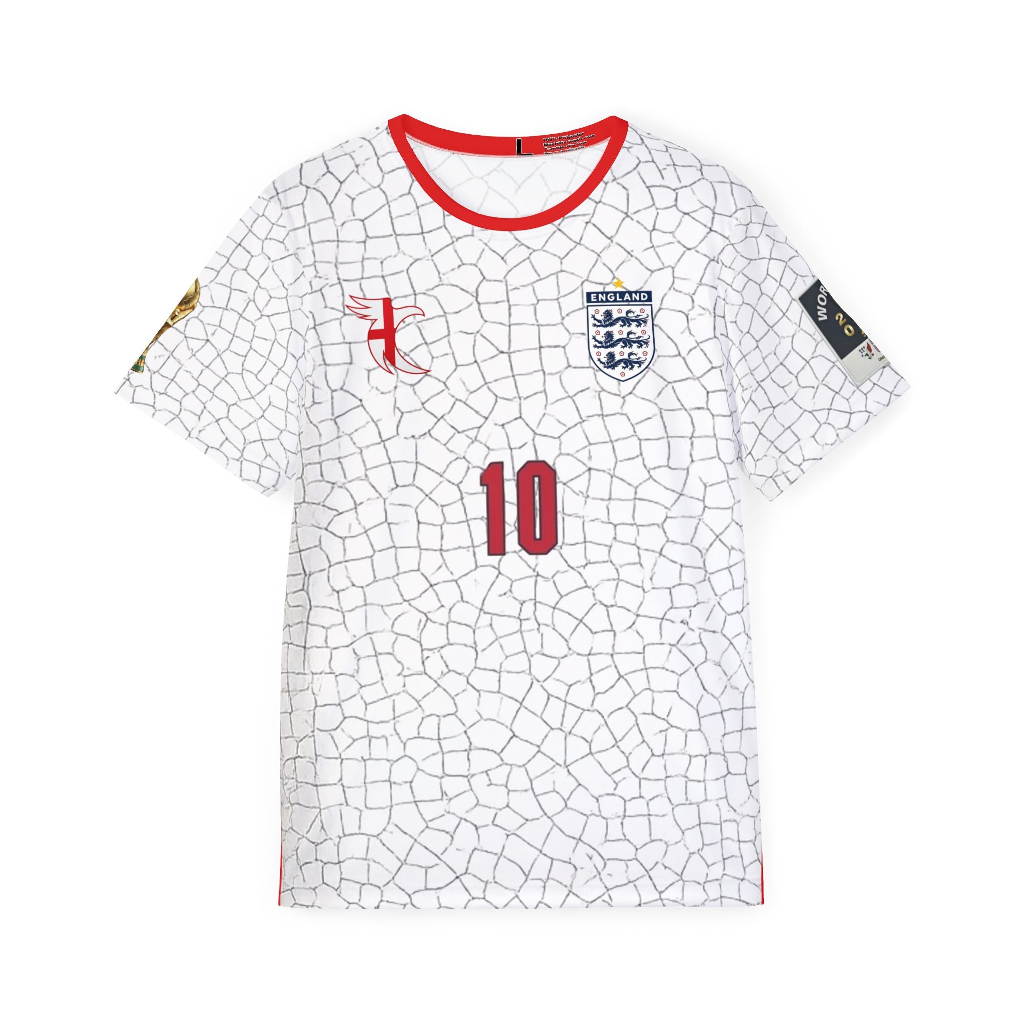 England Soccer Jersey - Bellingham #10 White Mosaic Men's Sports Shirt