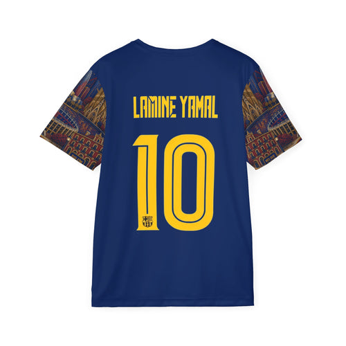 Barcelona Cityscape Soccer Jersey — Lamine Yamal #10 All-Over Print