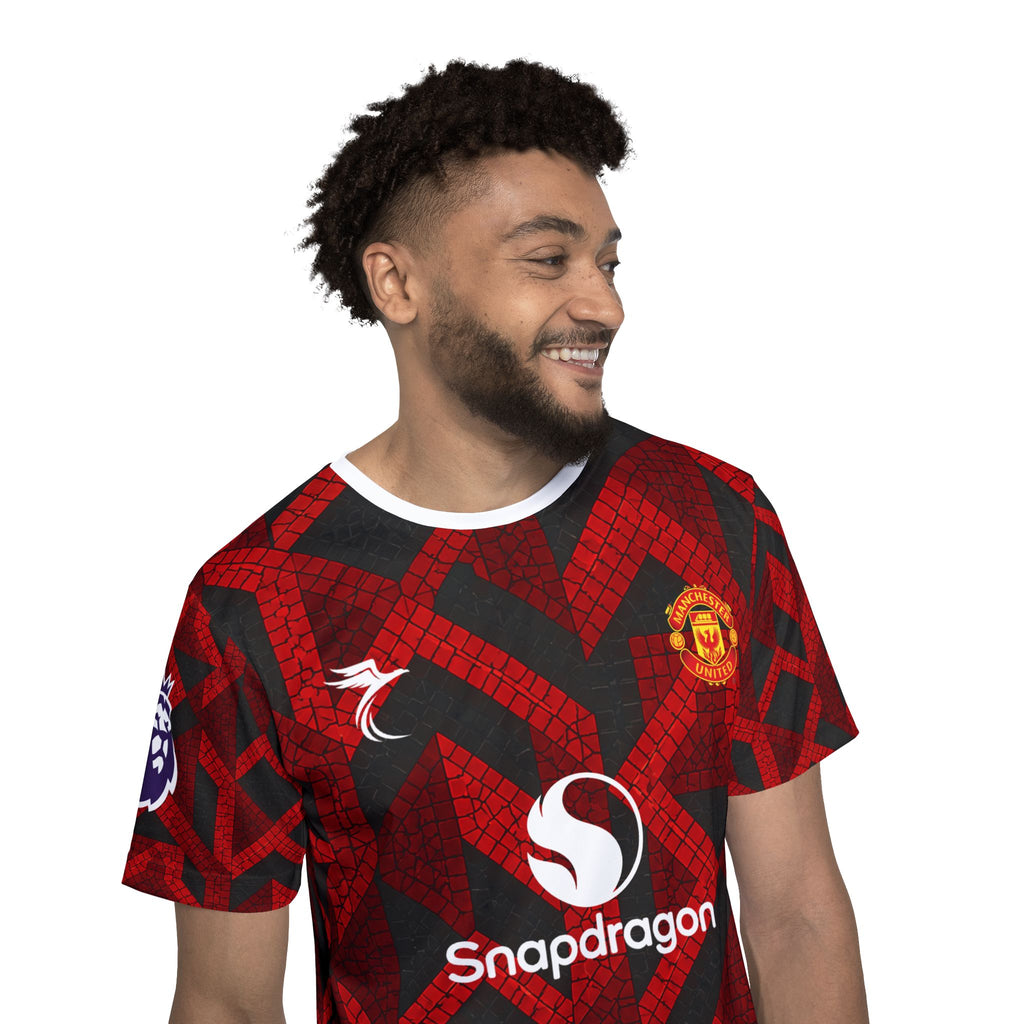 Men's Soccer Jersey - Red Mosaic Bruno Fernandes #8 Replica