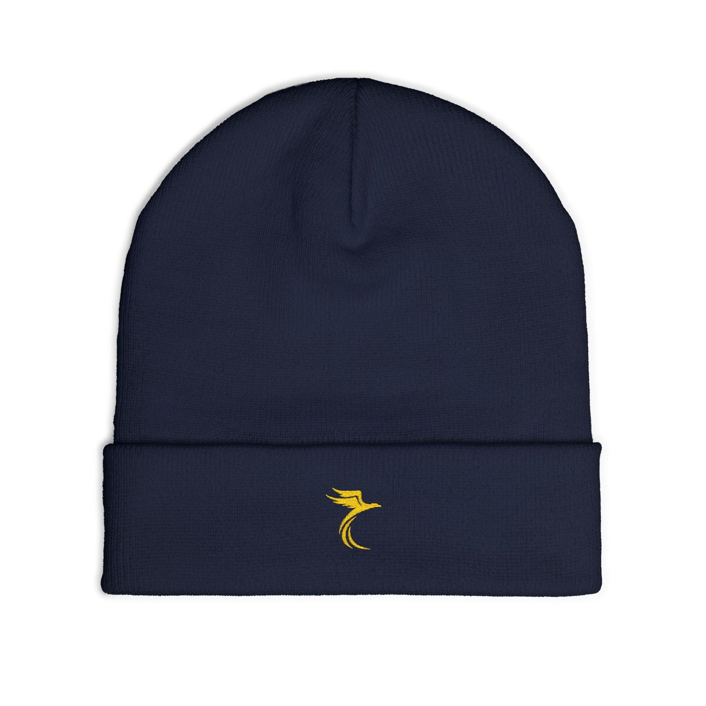 Embroidered Gold Seahorse Knit Beanie