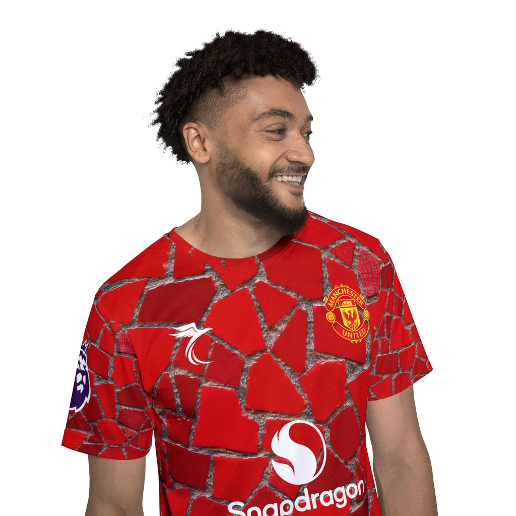 Men's Soccer Jersey - Red Mosaic Bruno Fernandes #8 Replica