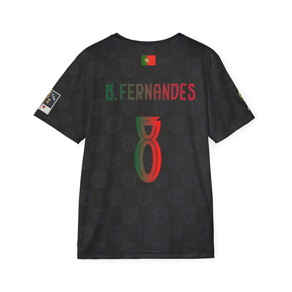 Portugal B. Fernandes #8 Black Soccer Jersey — Men’s Football Shirt