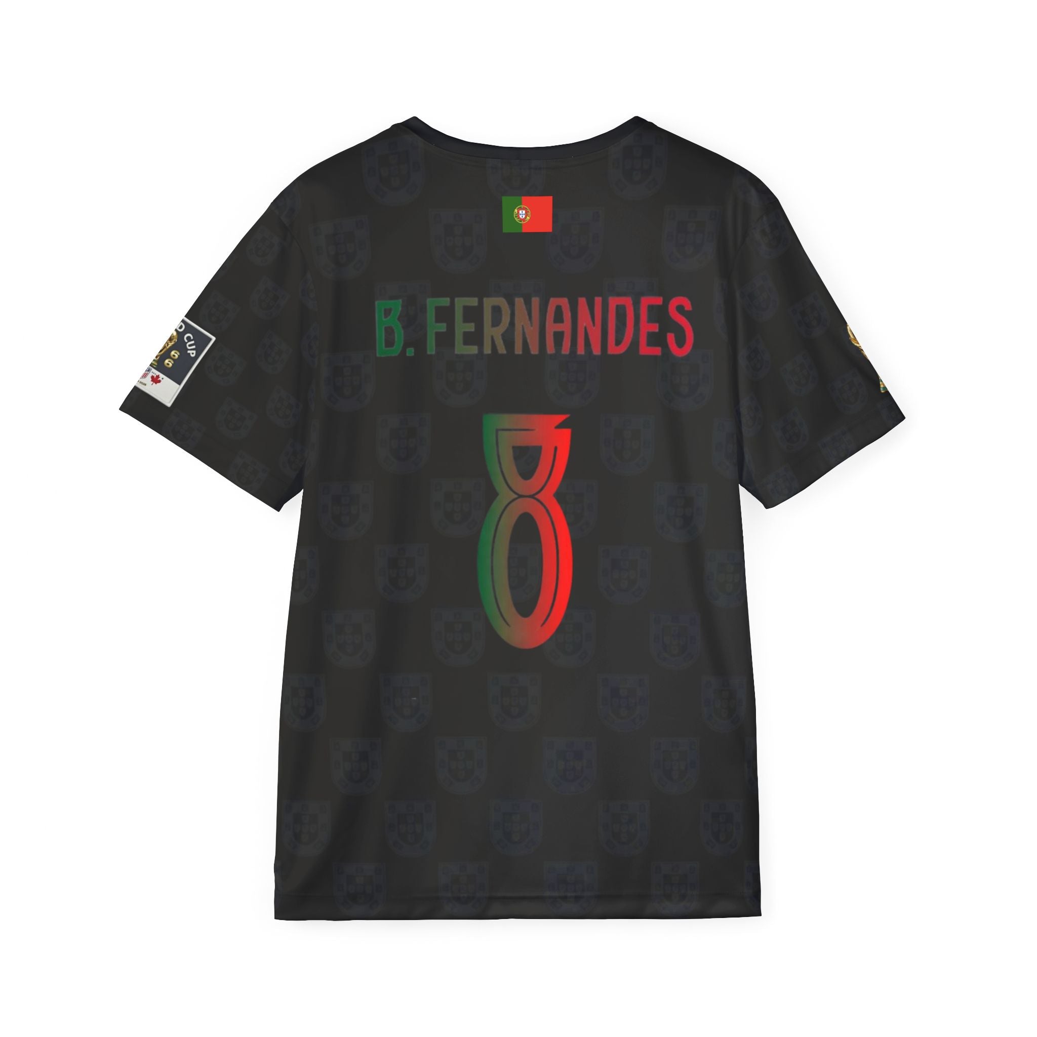 Portugal B. Fernandes #8 Black Soccer Jersey — Men’s Football Shirt