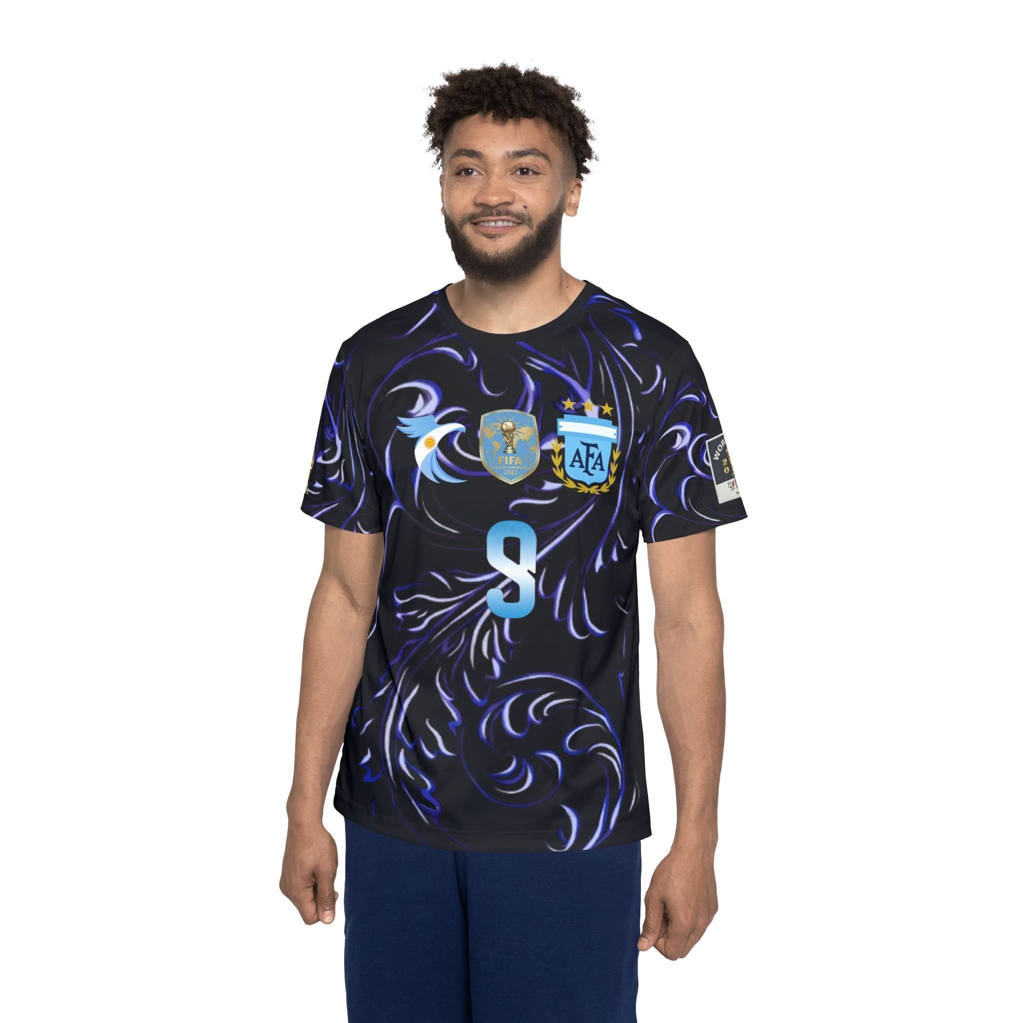 Argentina Floral Soccer Jersey – J. Alvarez #9 All-Over Print