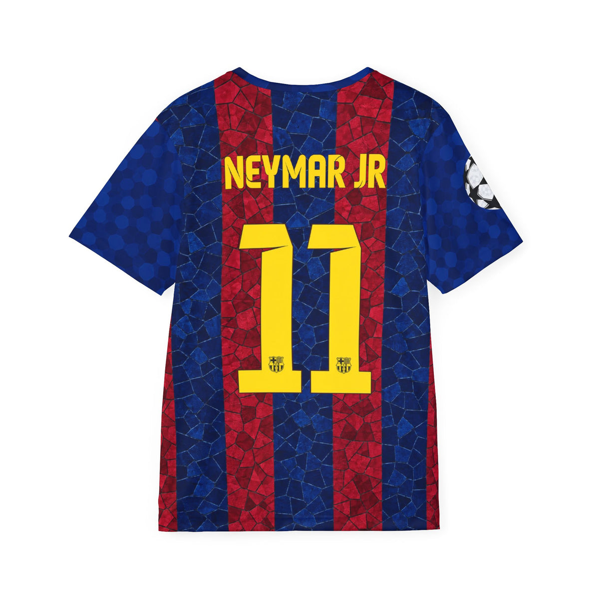 Men's Soccer Jersey — Retro Blue & Red Stripes with Numbered Back