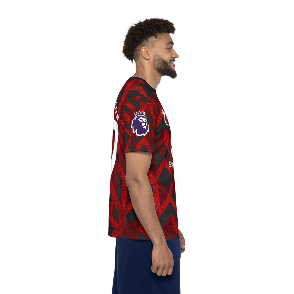 Men's Soccer Jersey — Custom Red Mosaic 'Andrey Santos 17' Football Shirt