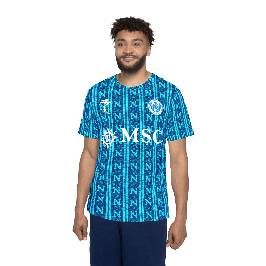 Men's Soccer Jersey — Custom 'MCTOMINAY 8' Blue All-Over Print