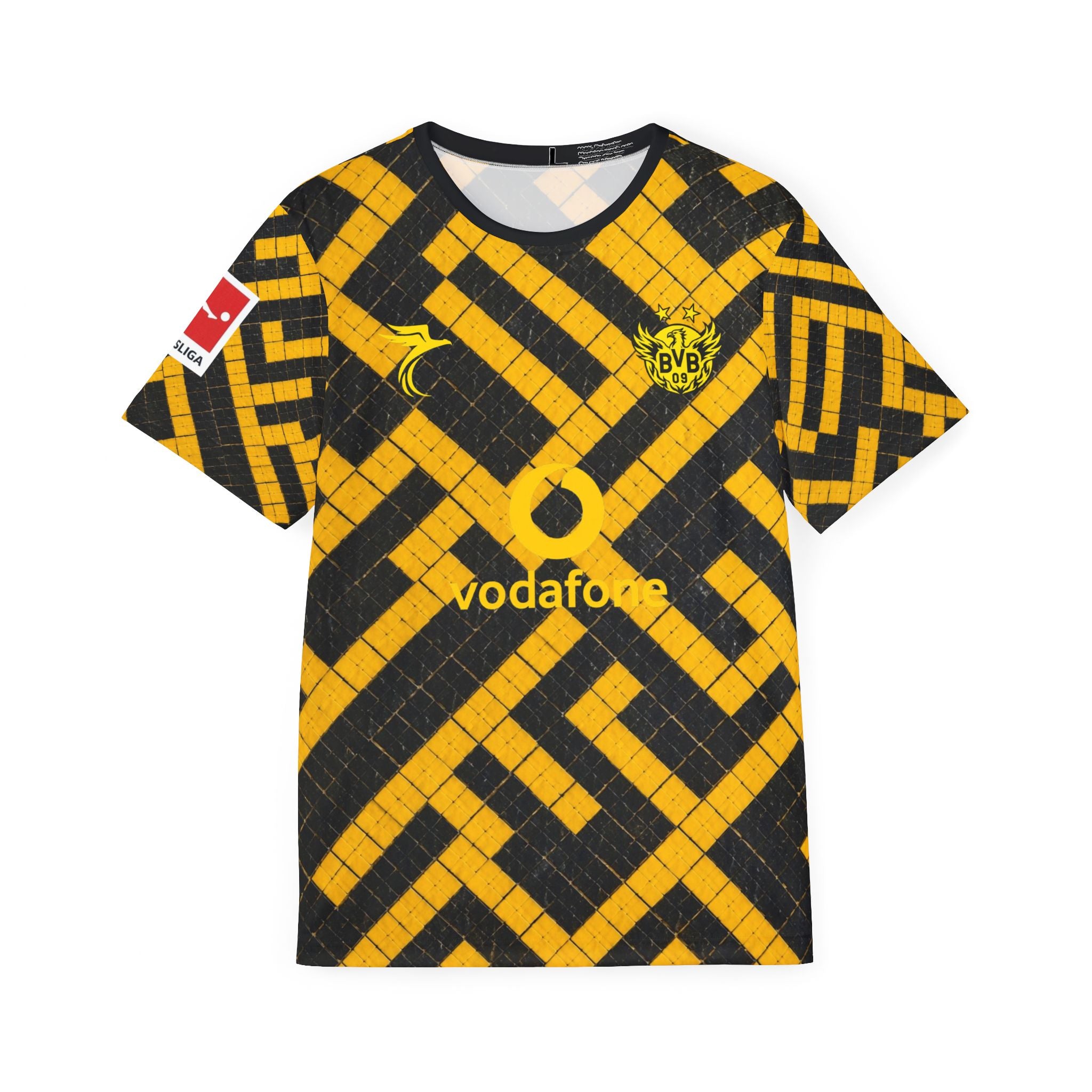 Men's Football Jersey — Dortmund Black & Yellow Geometric Kit with "7" Back