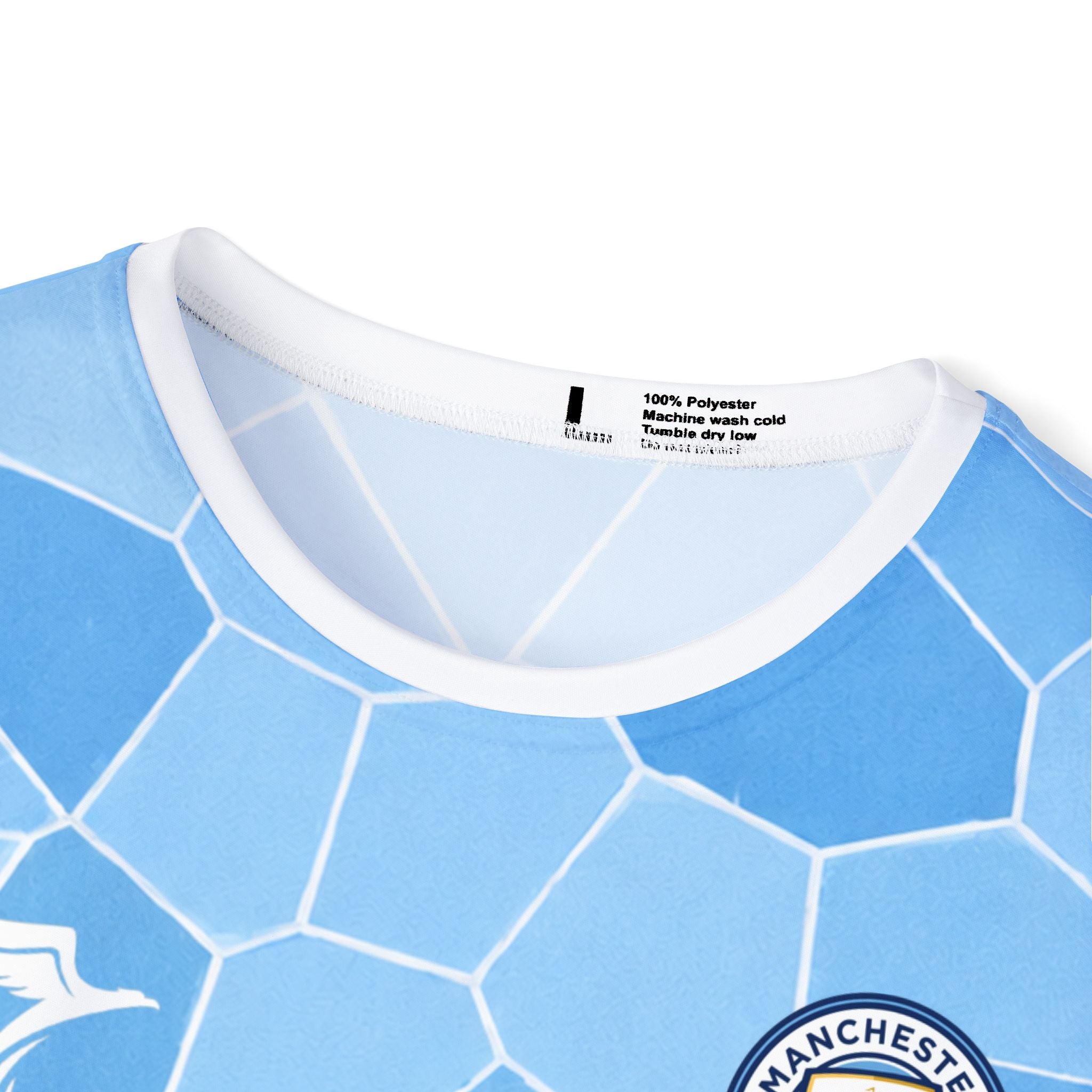 Erling Haaland Soccer Jersey — Light Blue Mosaic Football Shirt (Etihad Style)