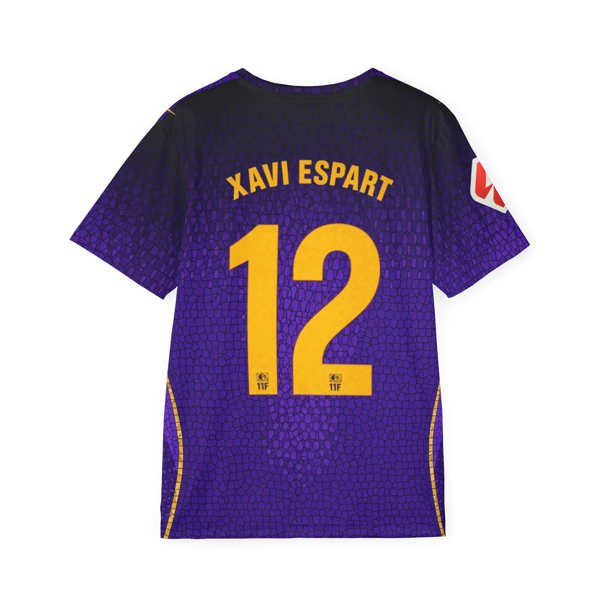 Purple Custom Soccer Jersey — Barcelona #12 All-Over Print