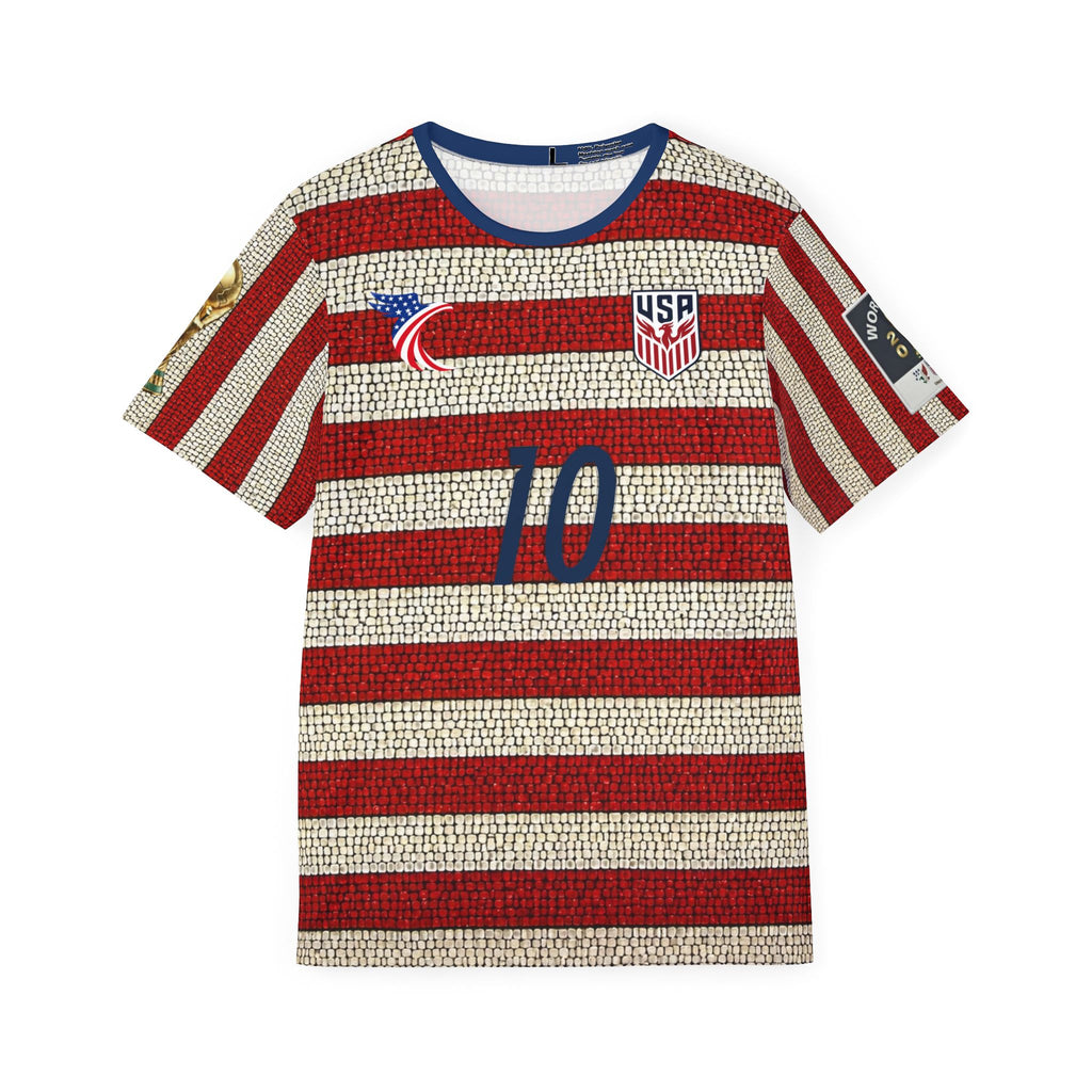 USA Flag Striped Soccer Jersey — Pulisic #10 Men's Sports Jersey