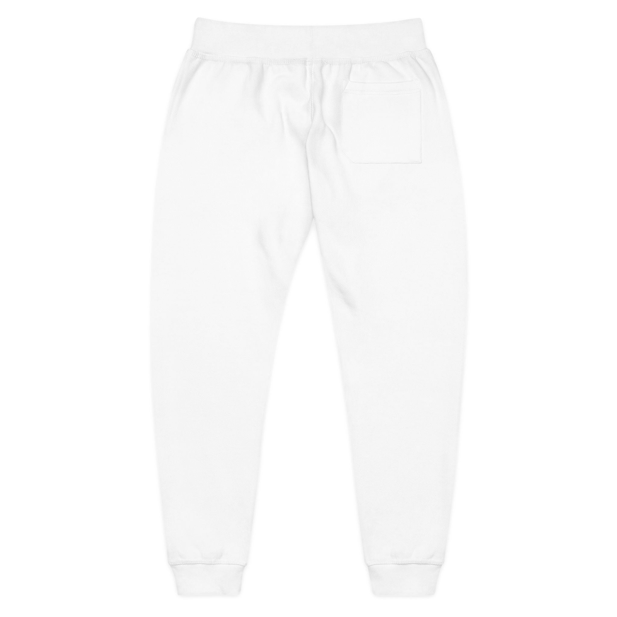 Liverpool Embroidered Crest Sweatpants — White Cozy Joggers with Small Red Logo