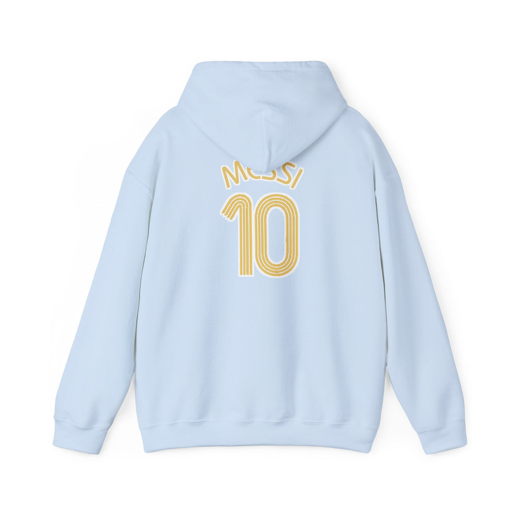 Messi #10 Argentina Light Blue Hoodie — Soccer Jersey Style Pullover