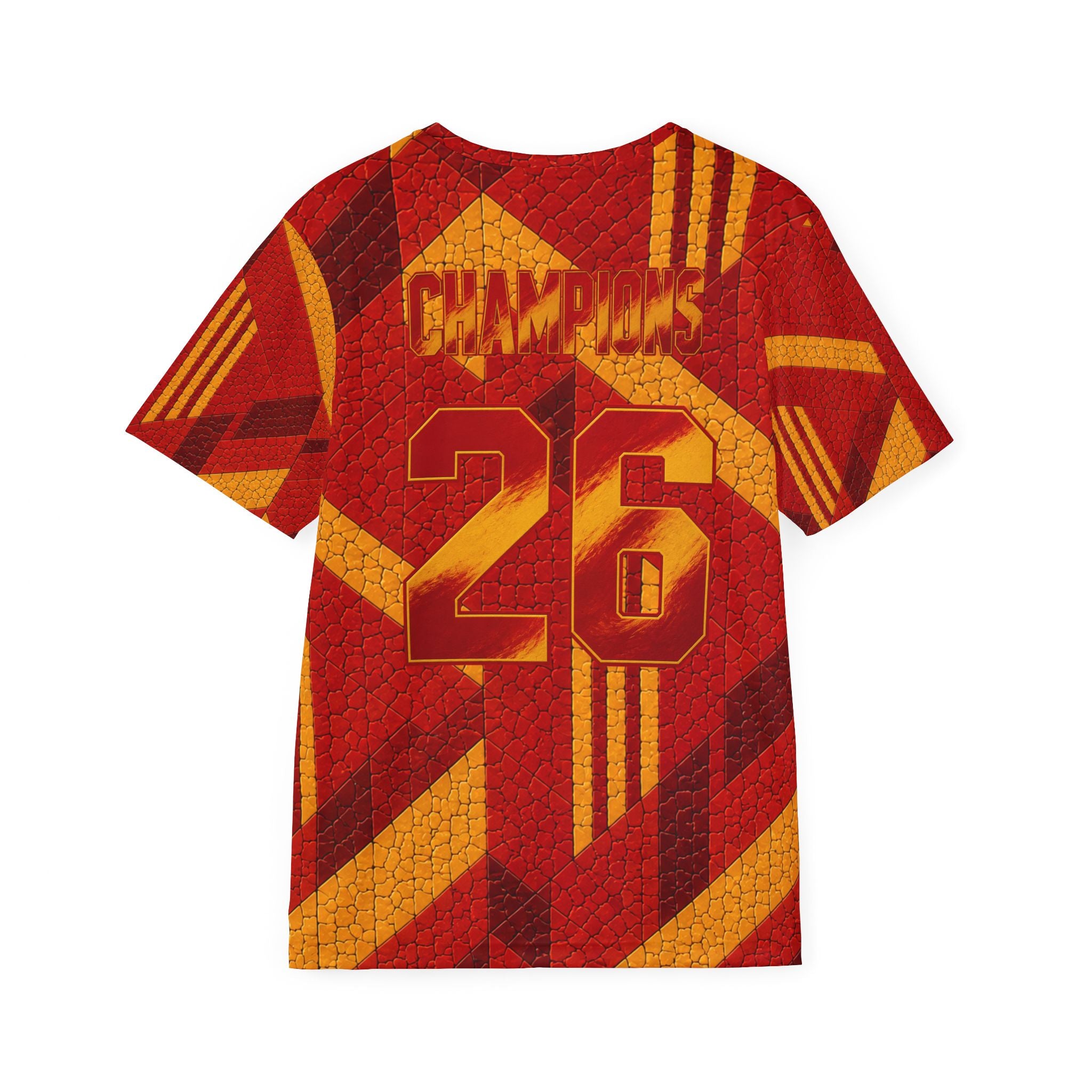 Men's Sports Jersey - Retro Red & Gold 'Champions 26' Athletic Tee
