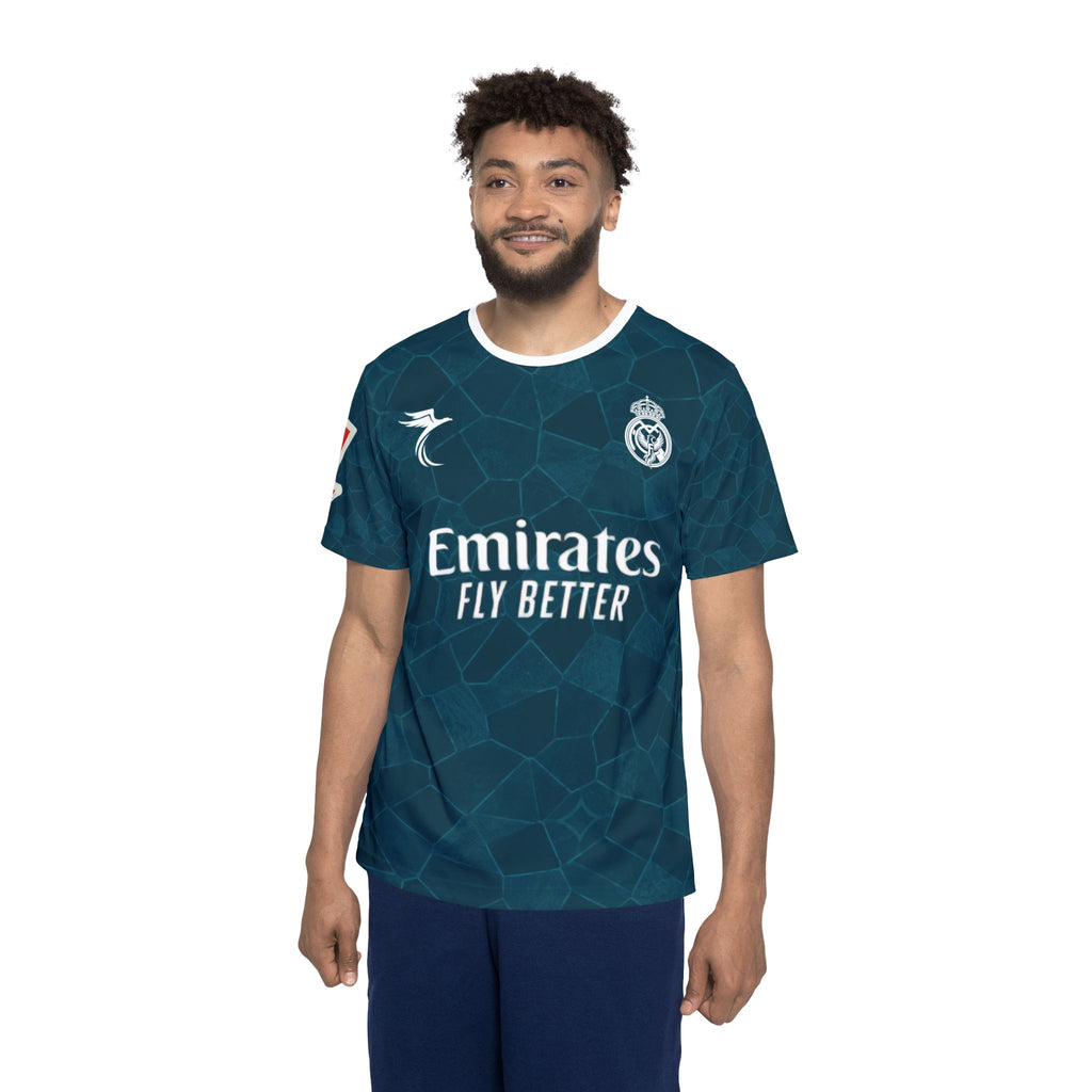 Soccer Jersey — Navy Mosaic Football Shirt with Number 7