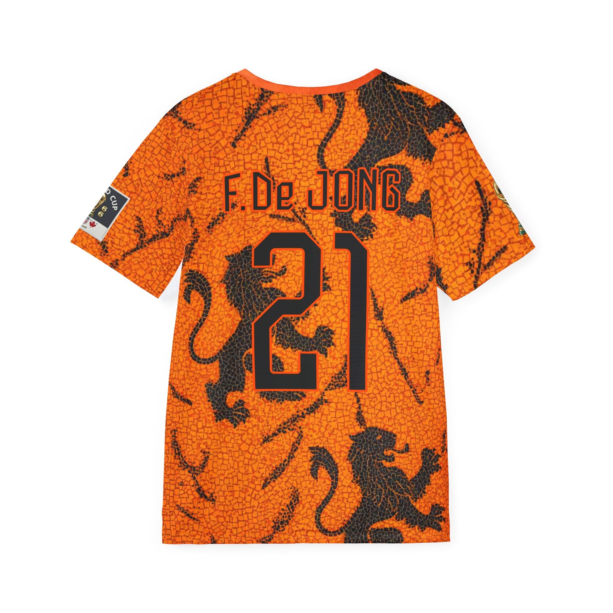 Men's Football Jersey — F. De Jong #21 Orange & Black National Team Shirt
