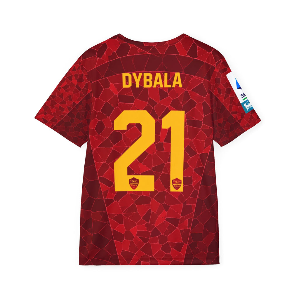 Men's Soccer Jersey — Red Dybala #21 AS Roma Replica