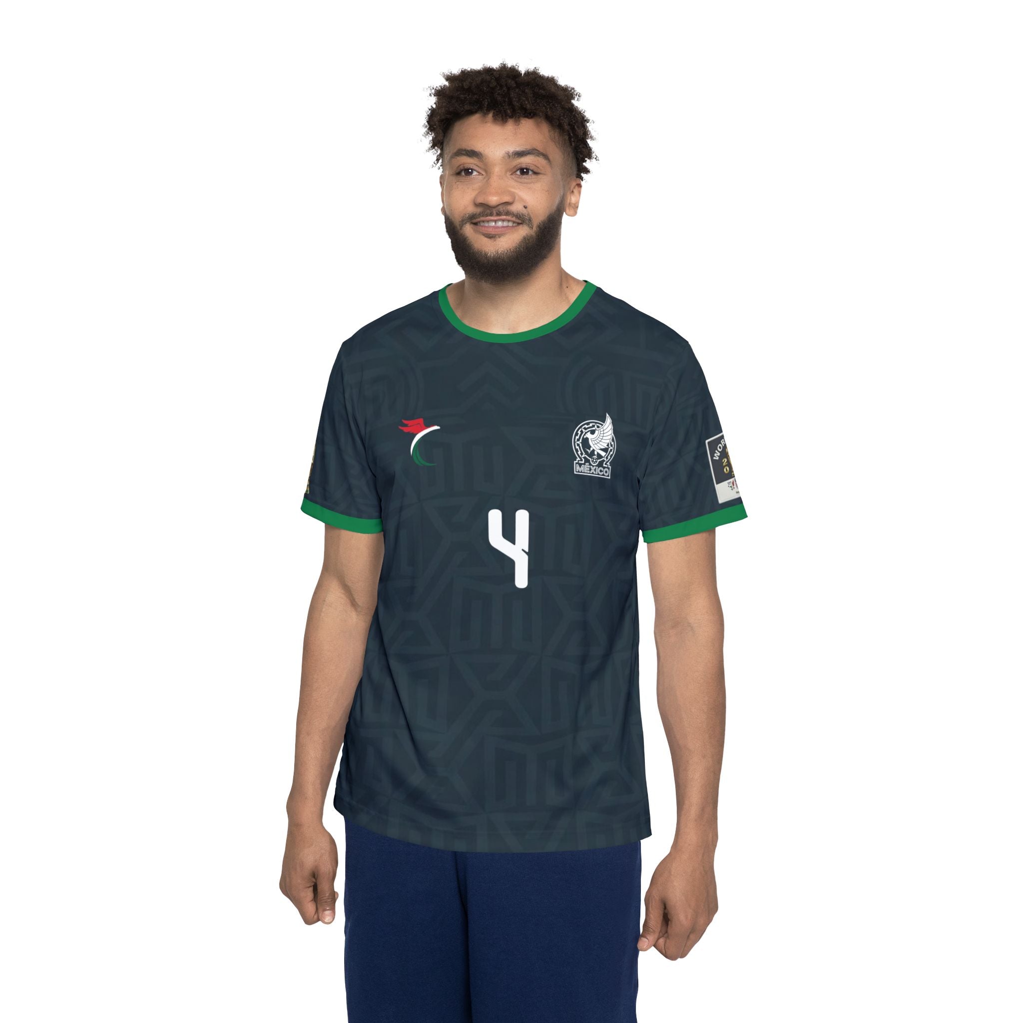 Custom Soccer Jersey – E. Álvarez #4 Dark Green Team Kit