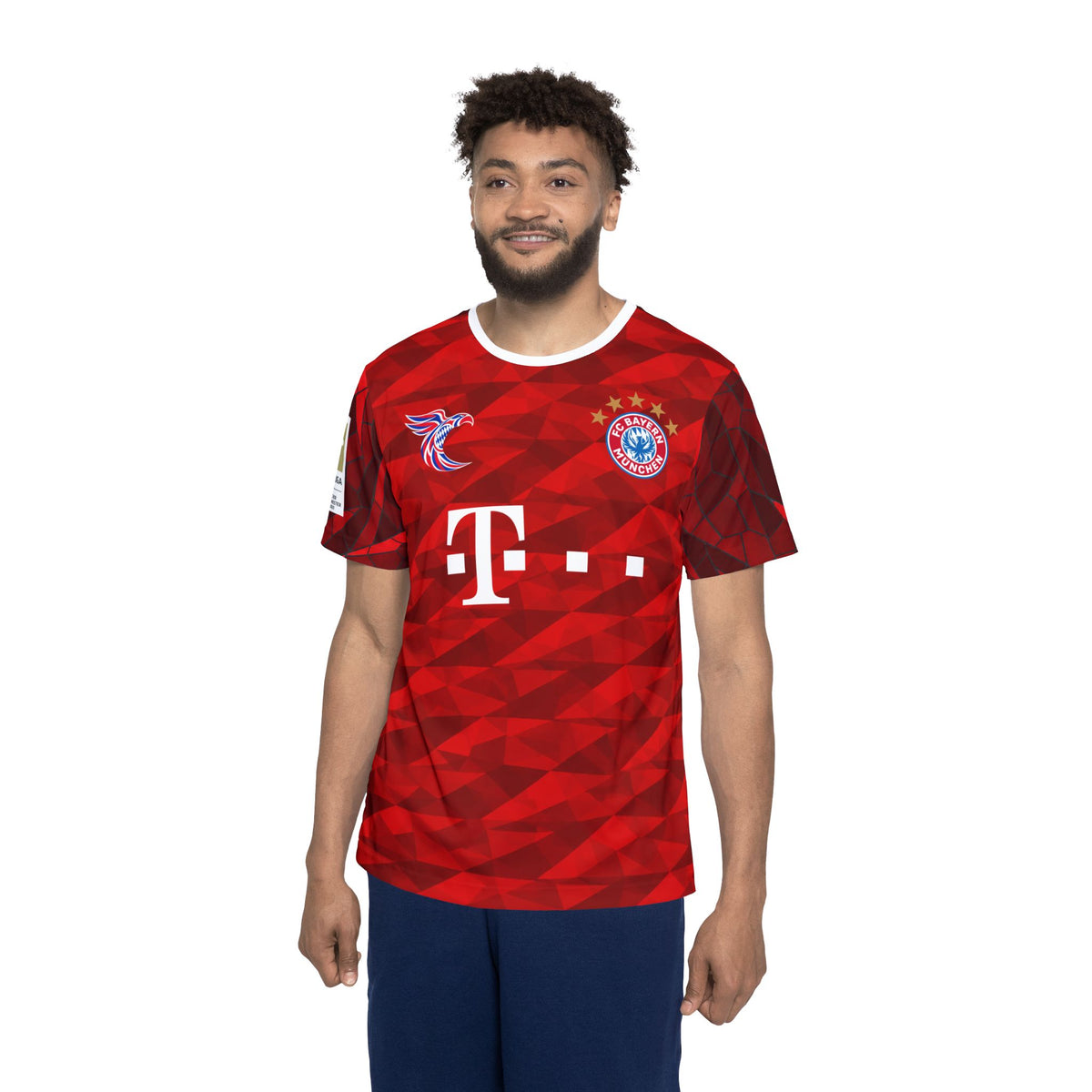 Lewandowski #9 Red Mosaic Soccer Jersey