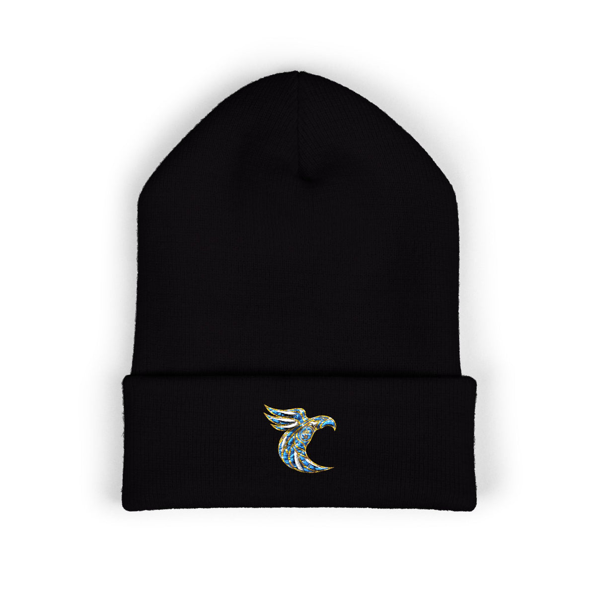 Embroidered Manchester City Cuffed Beanie — Minimal Seaside Knit Cap