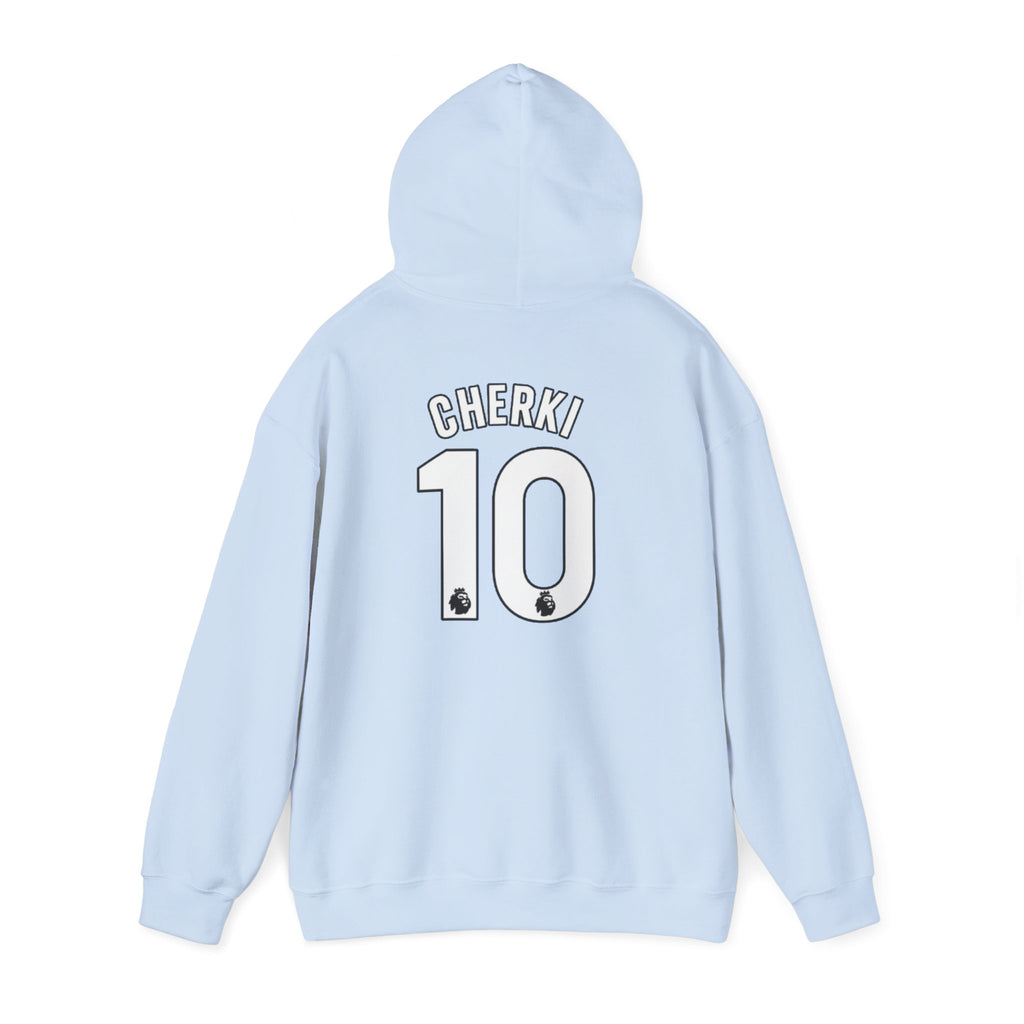 Soccer Hoodie — Light Blue Team Crest & Number 10 Back