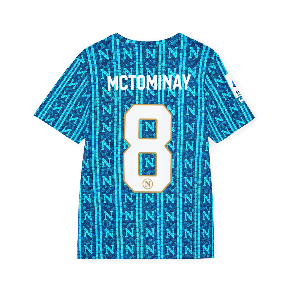 Men's Soccer Jersey — Custom 'MCTOMINAY 8' Blue All-Over Print