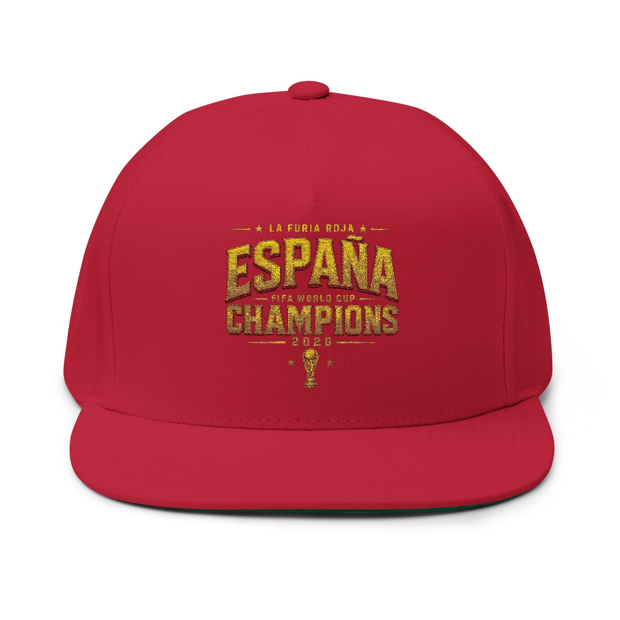 España Champions Flat Bill Cap — Embroidered World Cup Soccer Hat