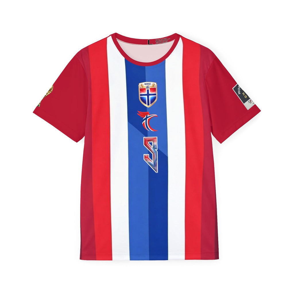 Norway Haaland #9 Jersey — Red, White & Blue All-Over Print