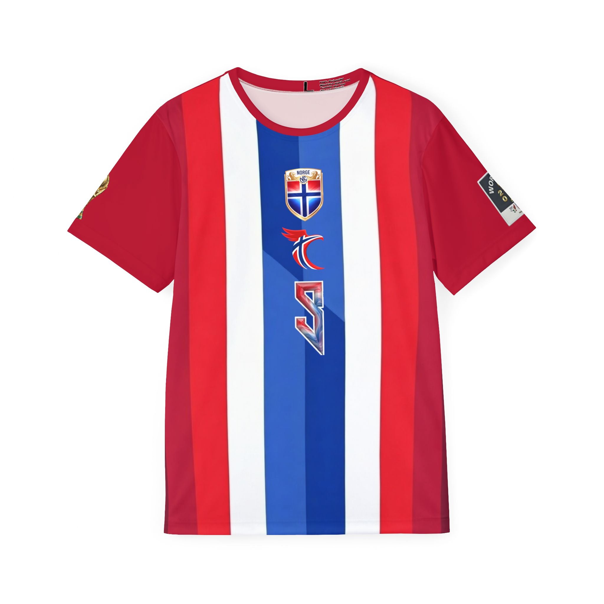 Norway Haaland #9 Jersey — Red, White & Blue All-Over Print