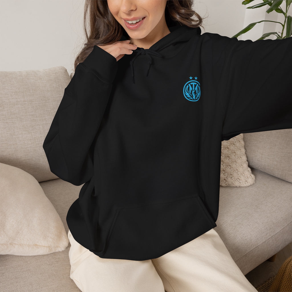 Hoodie — Minimal Club Crest Hoodie with '10' Back Number (Teal)