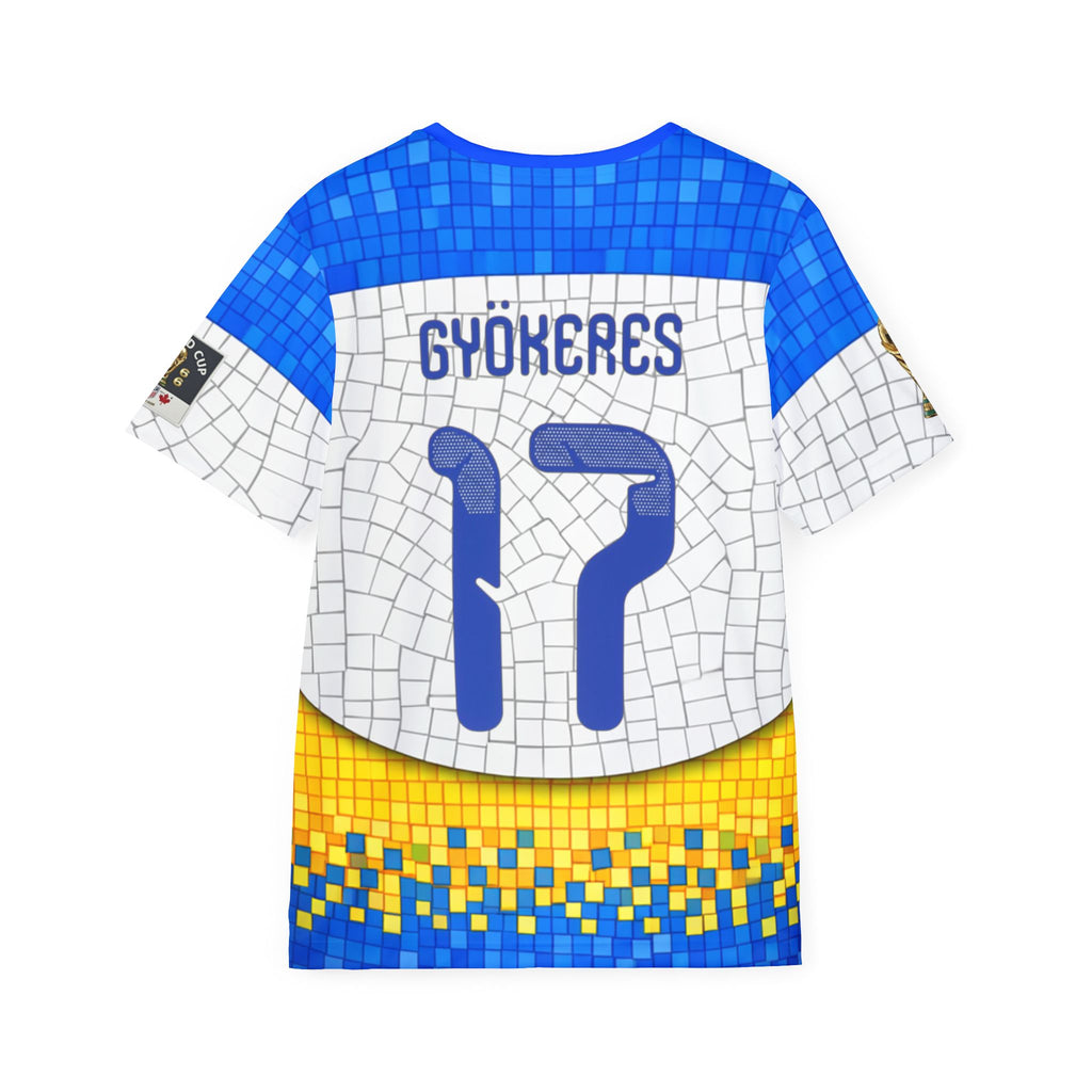 Sweden Soccer Jersey — Custom Number 17 "Gyökeres" Mosaic All-Over Print