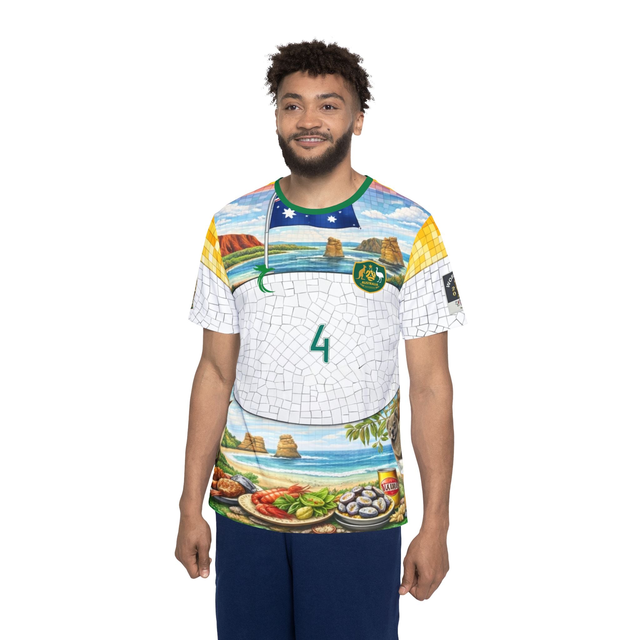 Australian Beach Soccer Jersey — Custom 'Cahill 4' Men's Sports Shirt