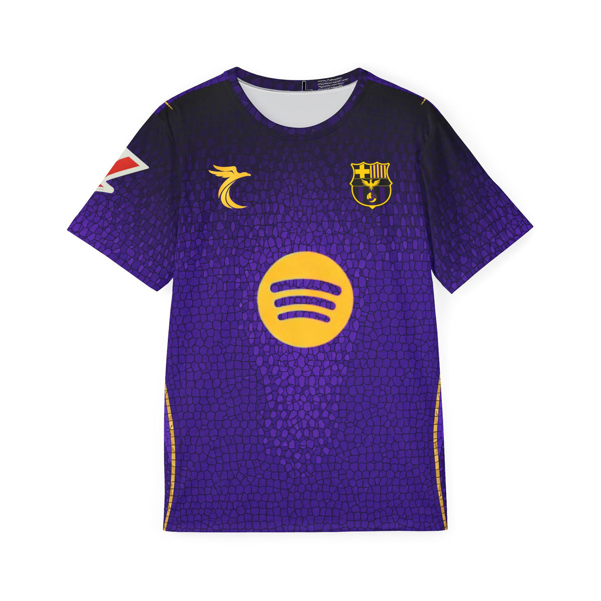 Purple Custom Soccer Jersey — Barcelona #12 All-Over Print