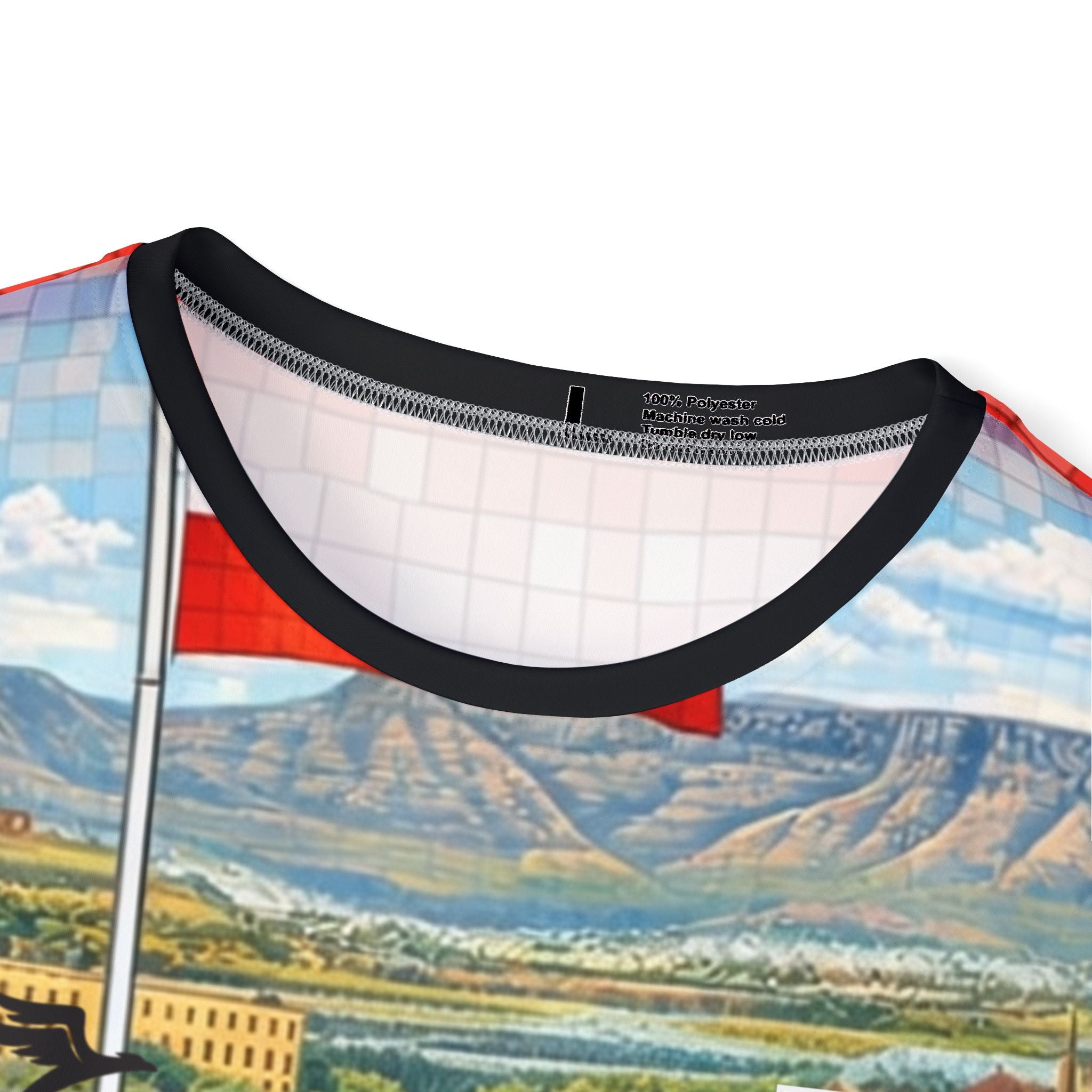 Scenic Mosaic Men's Sports Jersey — Alpine Castle & Gourmet Landscape Print