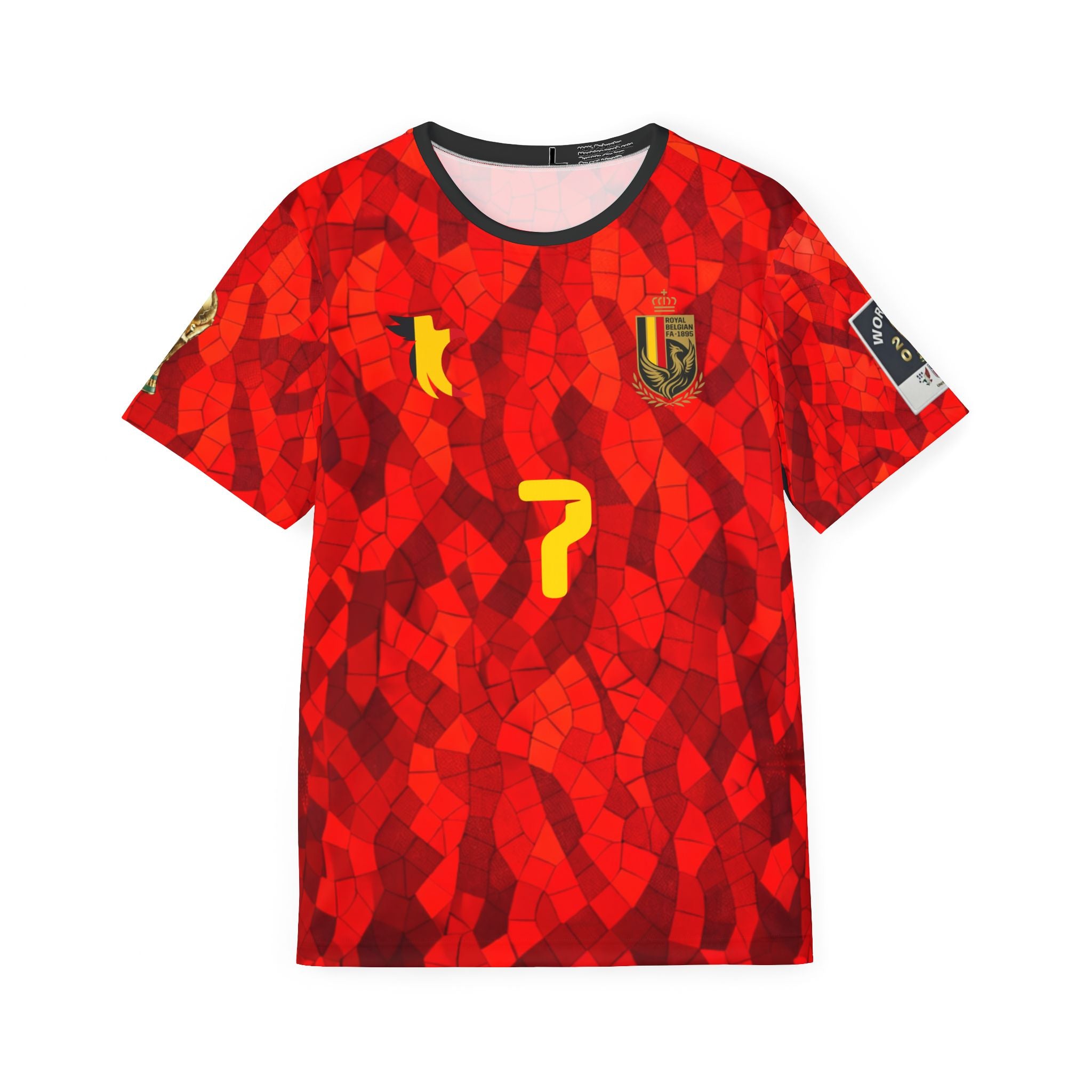Red Mosaic Football Jersey — De Bruyne No.7 Soccer Shirt