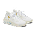 Women's White Mesh Sneakers — Lightweight Knit Athletic Shoes with Speckled Sole