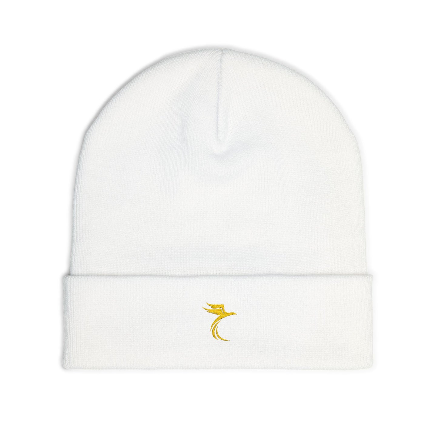 Embroidered Gold Seahorse Knit Beanie