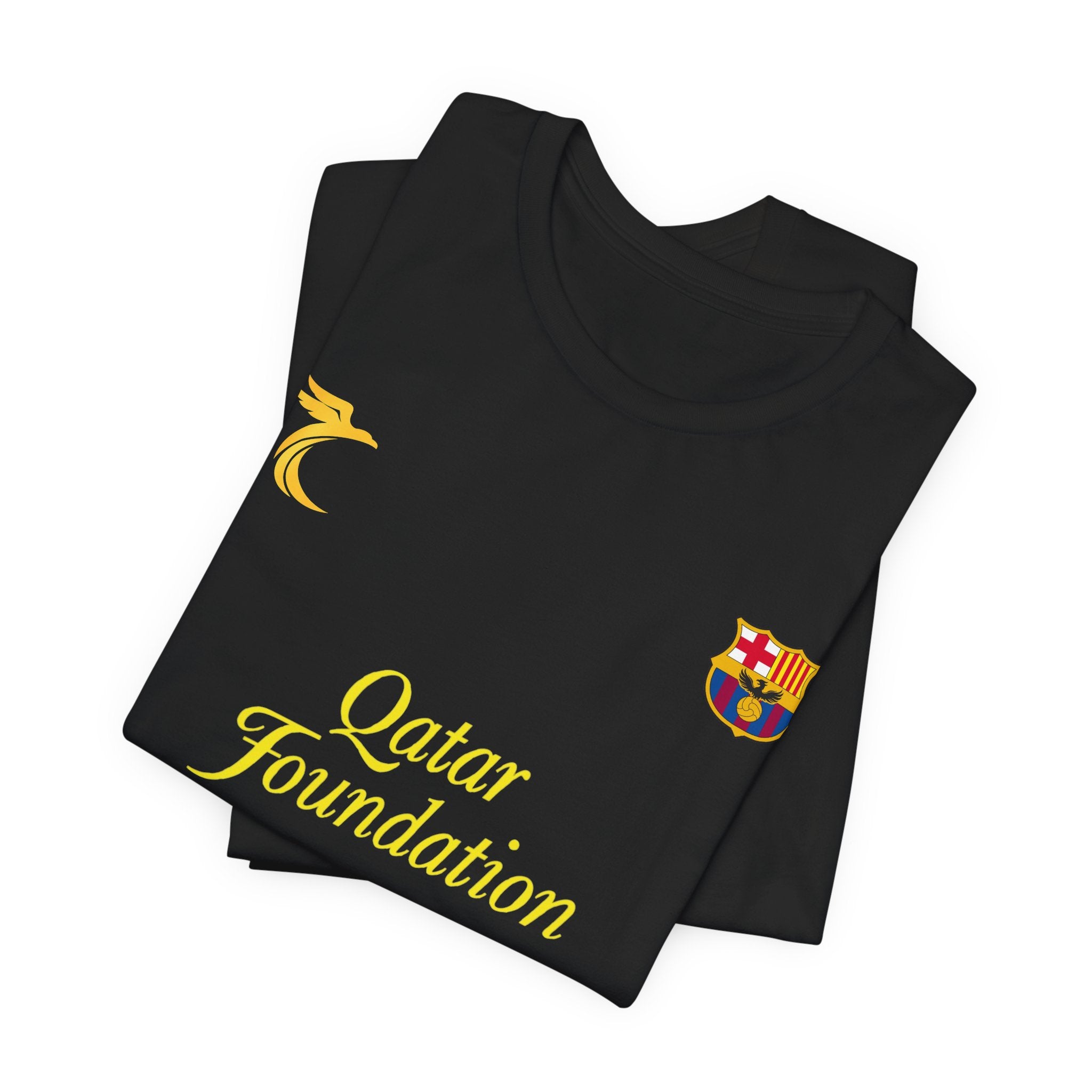 Messi No.10 Black FC Barcelona Jersey Tee — Qatar Foundation Football Shirt