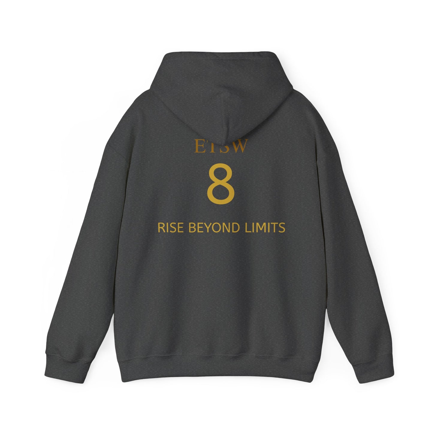 Rise Beyond Limits hoodie | Minimal gold crescent logo sweatshirt
